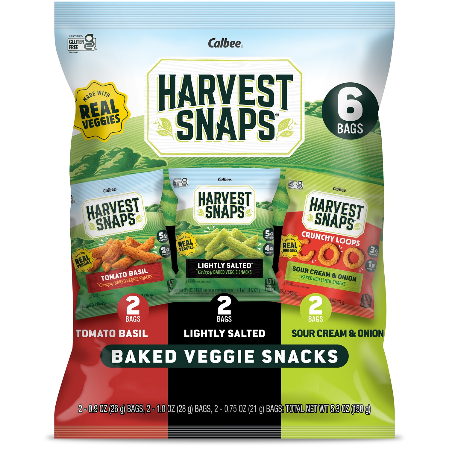 Harvest Snaps Baked Veggie Snacks, Variety Pack