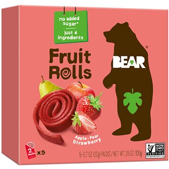 BEAR Fruit Rolls, Pear-Apple Strawberry
