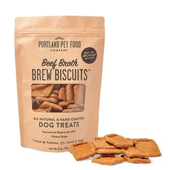 Portland Dog Treat Brew Biscuits, Beef Broth 