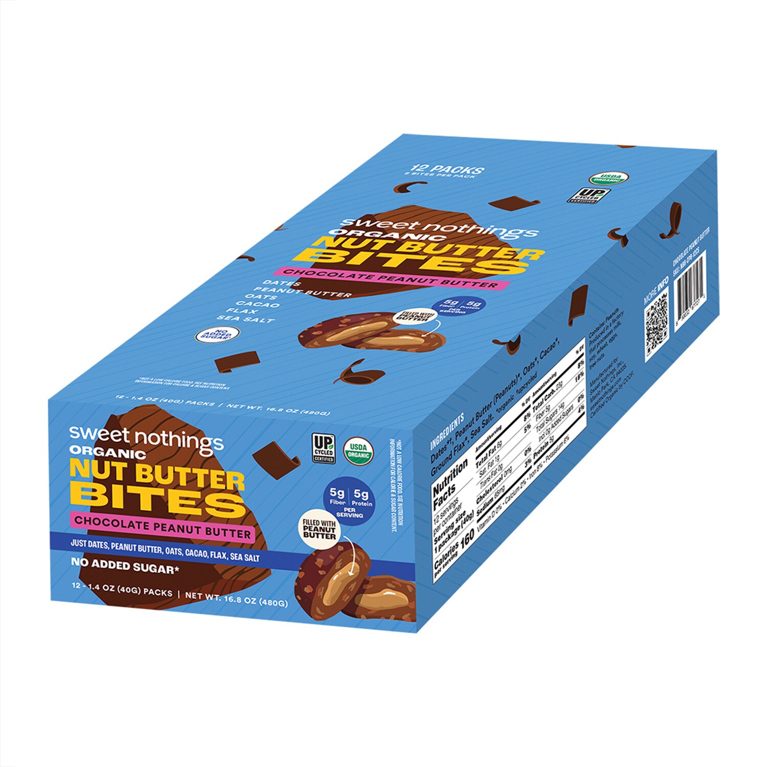 Sweet Nothings Organic Nut Butter Bites, Chocolate Peanut Butter
