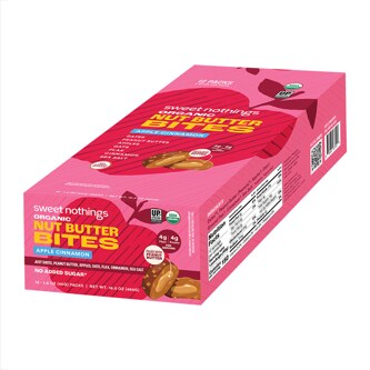 Sweet Nothings Organic Nut Butter Bites, Apple Cinnamon