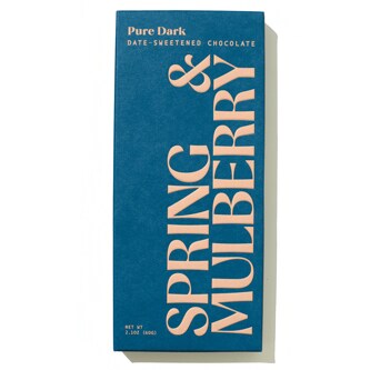 Spring & Mulberry Date-Sweetened Chocolate, Pure Dark