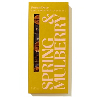 Spring & Mulberry Date-Sweetened Chocolate, Pecan Date