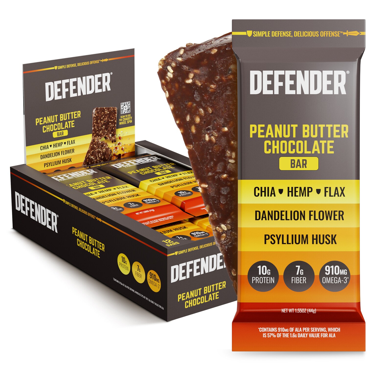 Defender Protein Bar, Peanut Butter Chocolate