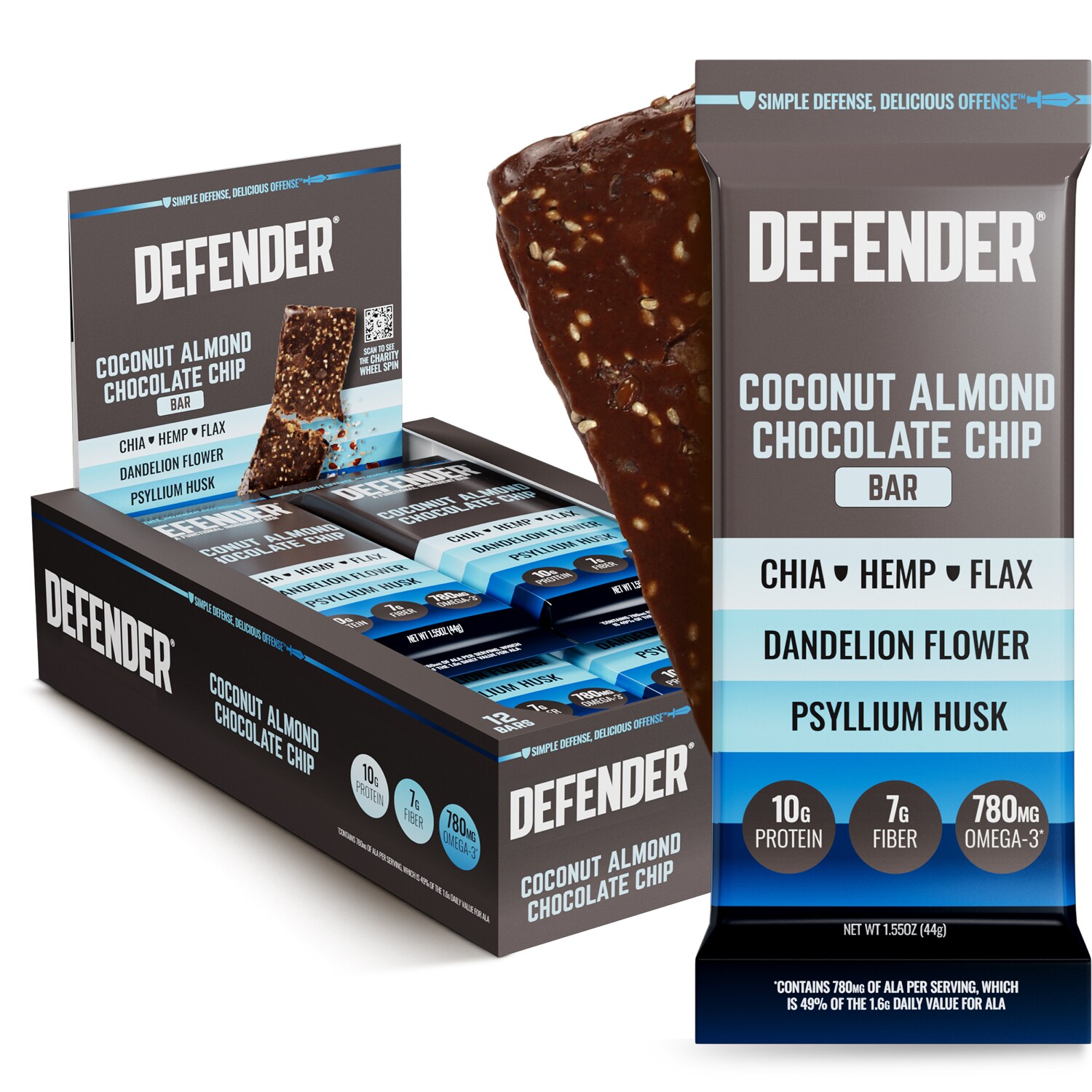 Defender Protein Bar, Coconut Almond Chocolate Chip