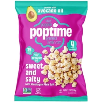 Poptime Avocado Oil Kettle Corn Popcorn, Sweet & Salty