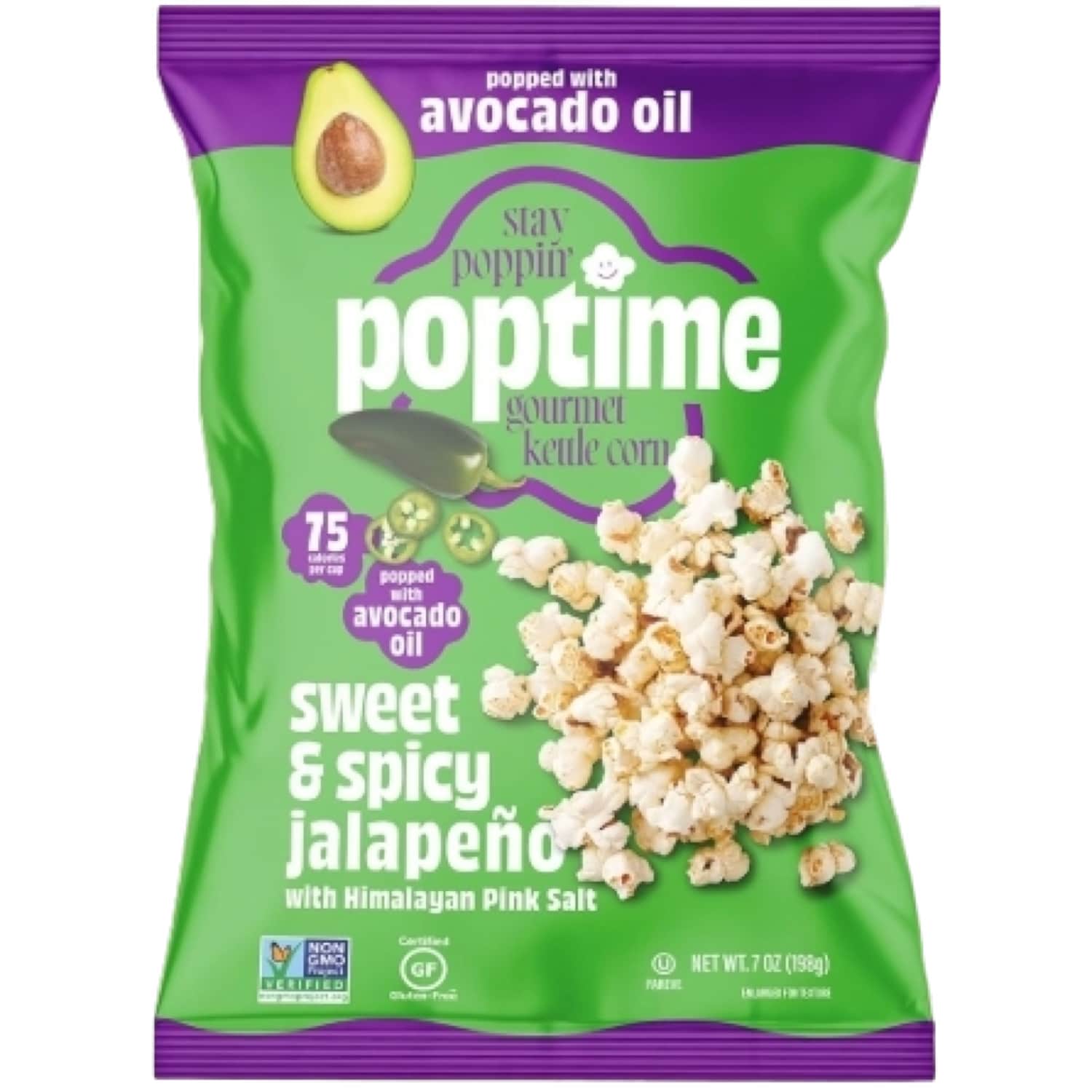 Poptime Avocado Oil Kettle Corn Popcorn, Sweet & Spicy Jalapeno