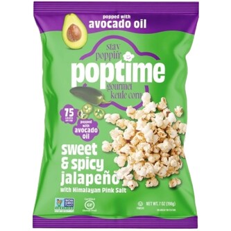 Poptime Avocado Oil Kettle Corn Popcorn, Sweet & Spicy Jalapeno