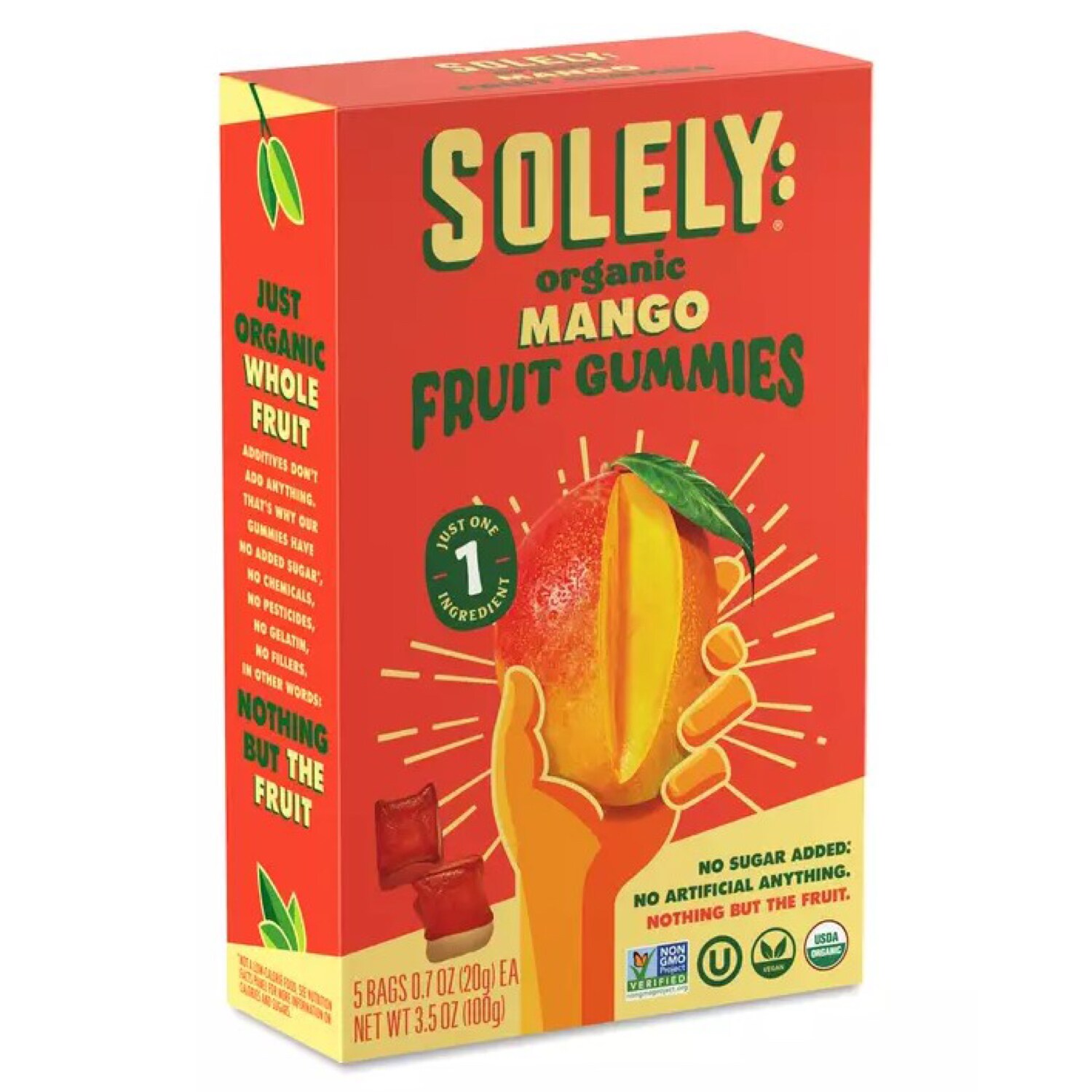 Solely Organic Fruit Gummies, Mango