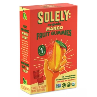 Solely Organic Fruit Gummies, Mango
