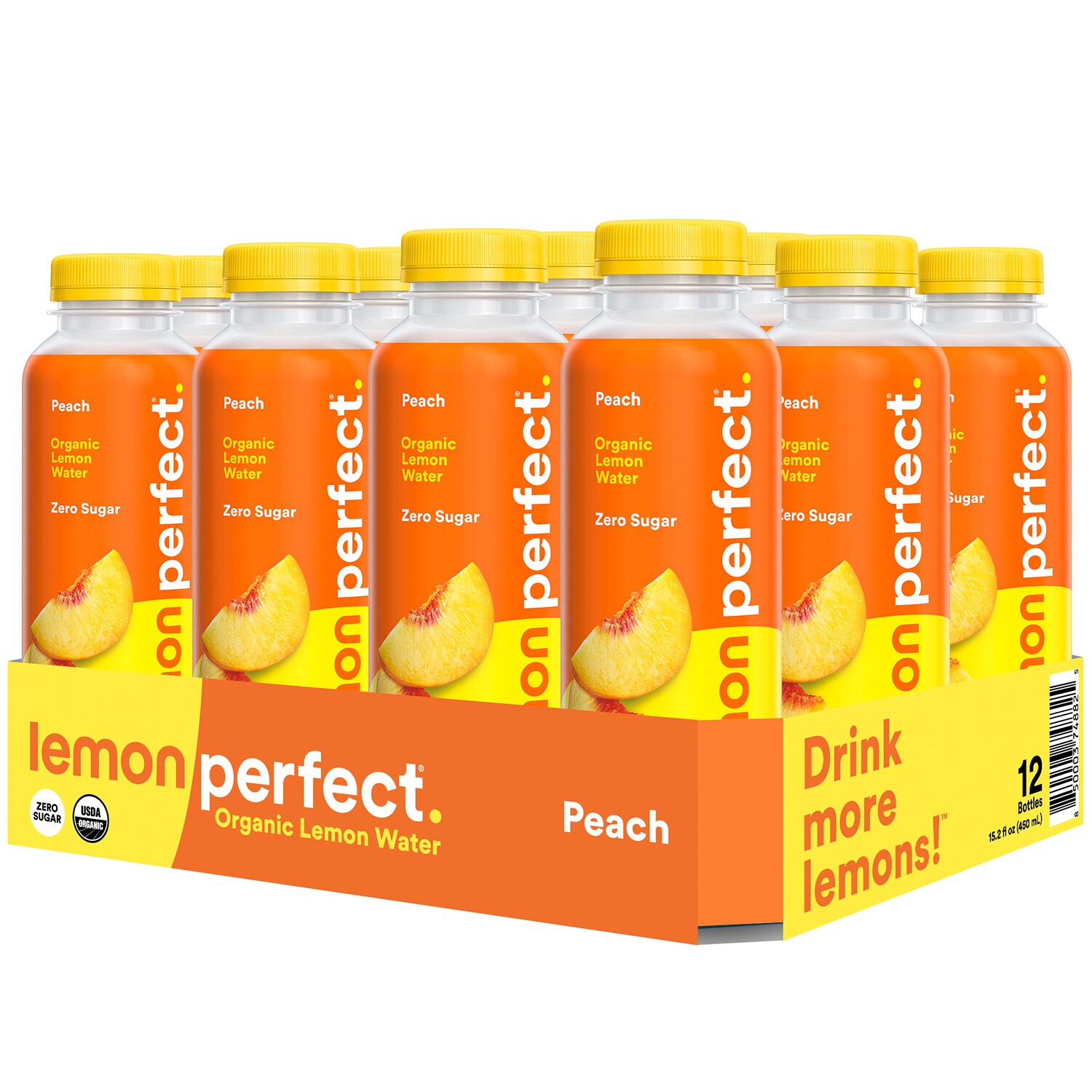 Lemon Perfect Zero Sugar Organic Lemon Water, Peach Raspberry, Plastic Bottles