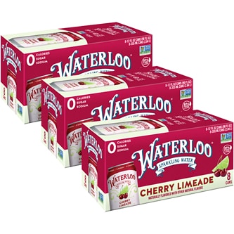 Waterloo Sparkling Water, Cherry Limeade, Cans