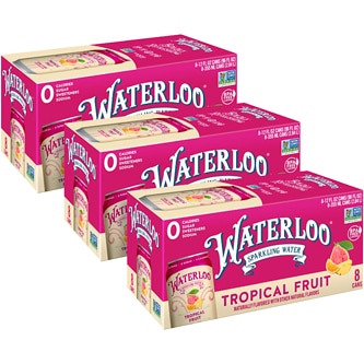 Waterloo Sparkling Water, Tropical Fruit, Cans