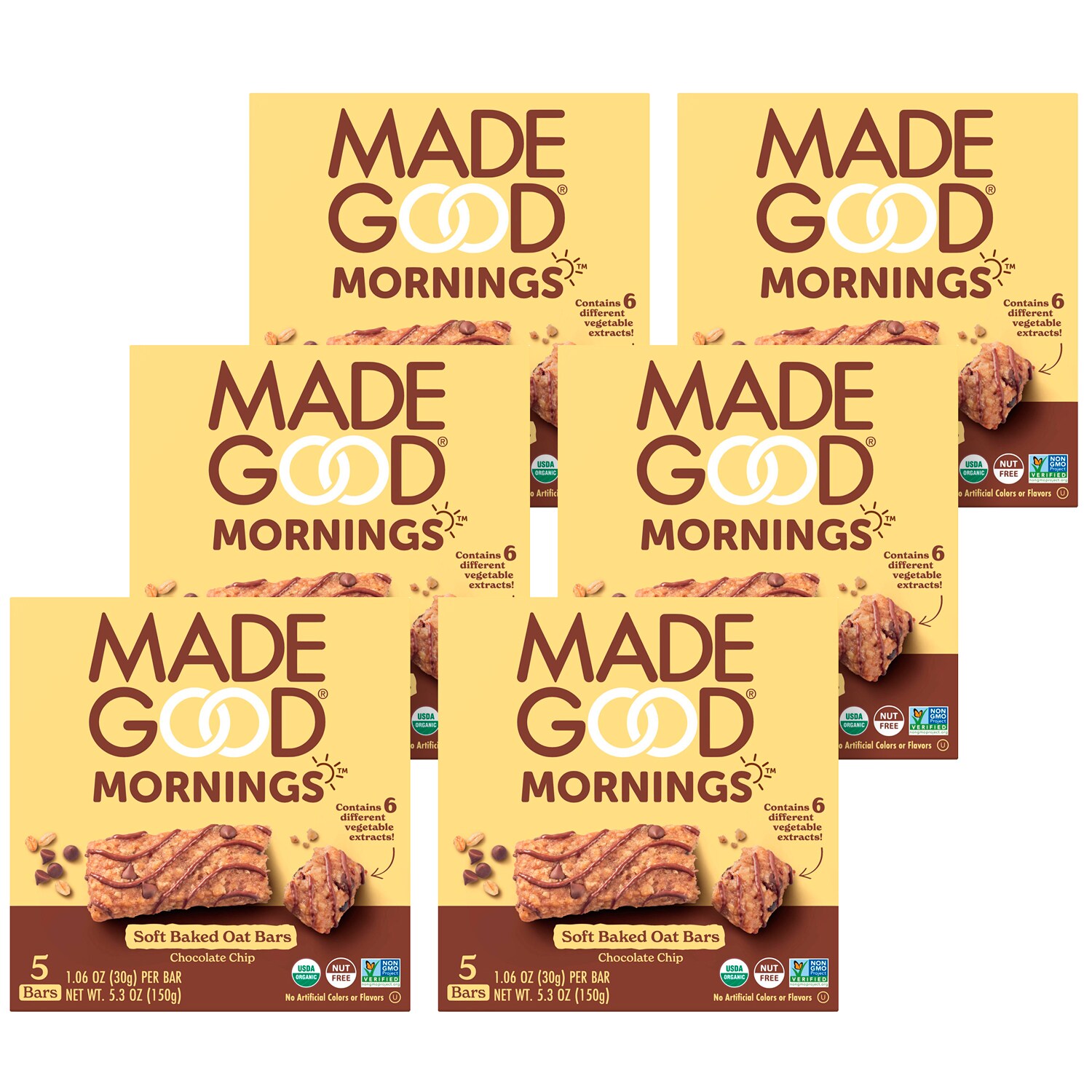 Made Good Mornings Soft Baked Oat Bars, Chocolate Chip