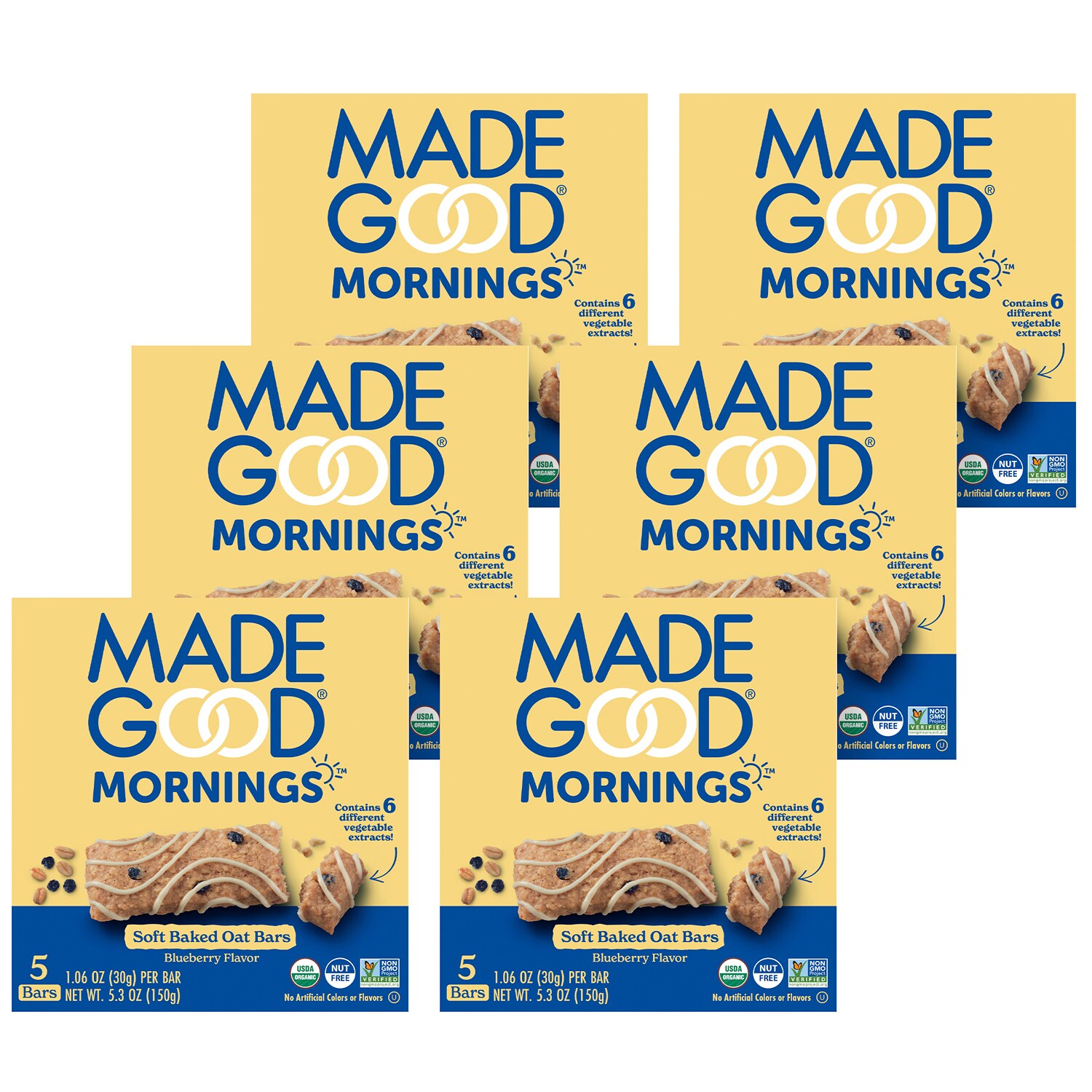 Made Good Mornings Soft Baked Oat Bars, Blueberry