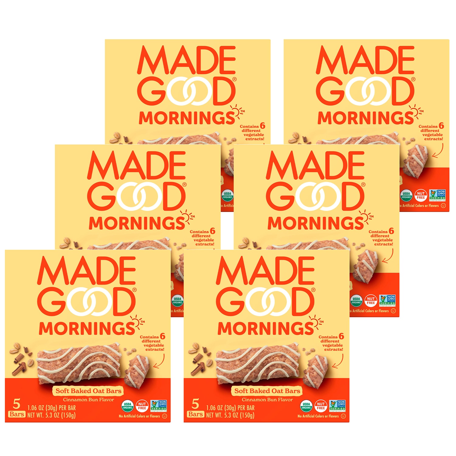 Made Good Mornings Soft Baked Oat Bars, Cinnamon Bun