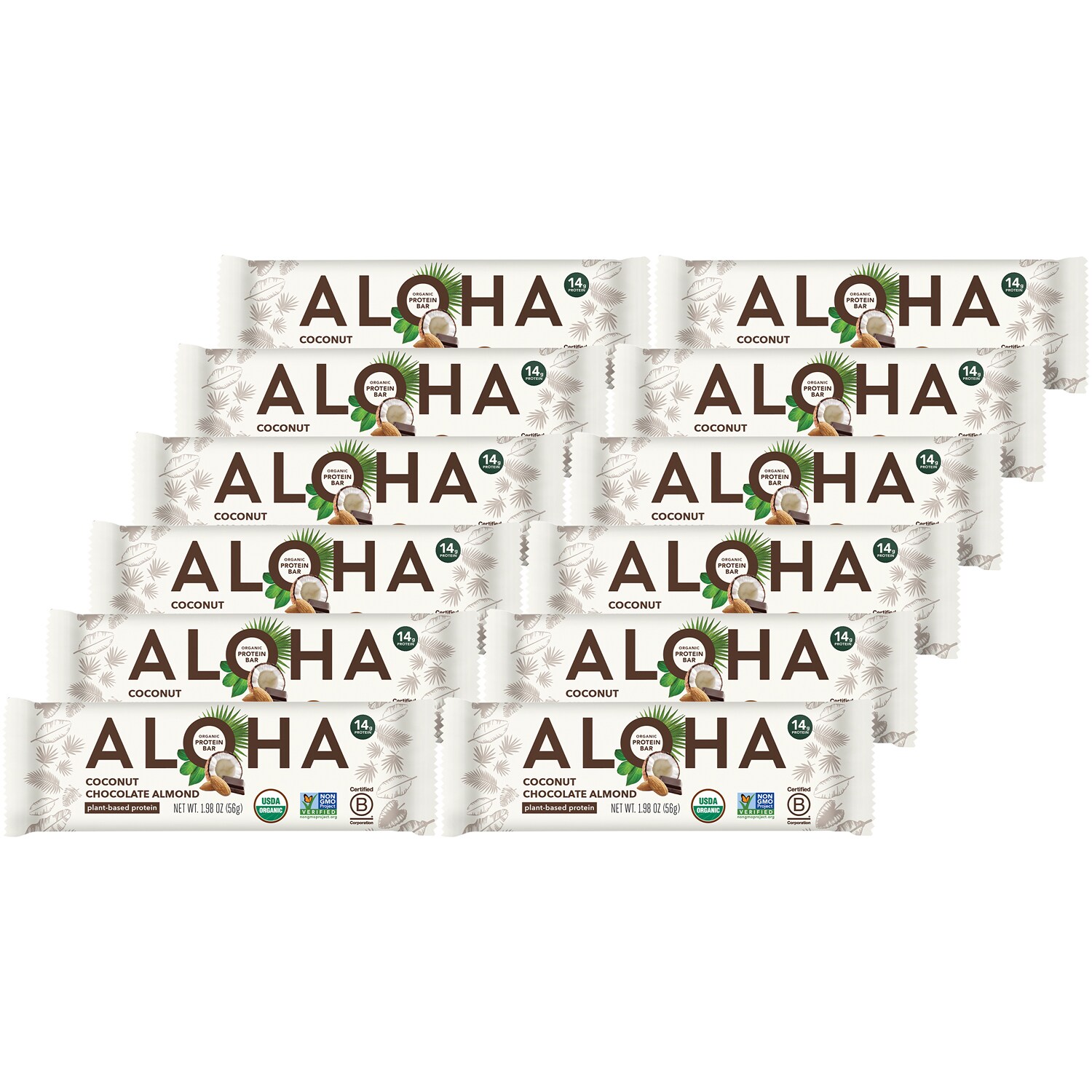 Aloha Organic Plant-Based Protein Bar, Coconut Chocolate Almond