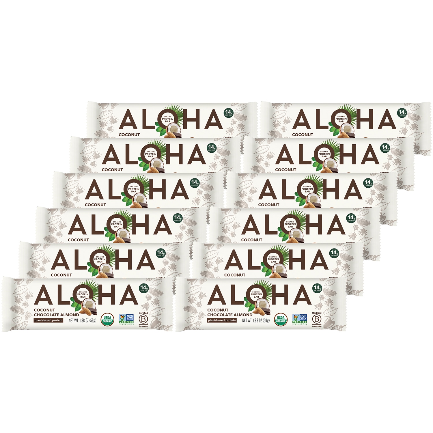 Aloha Organic Plant-Based Protein Bar, Coconut Chocolate Almond