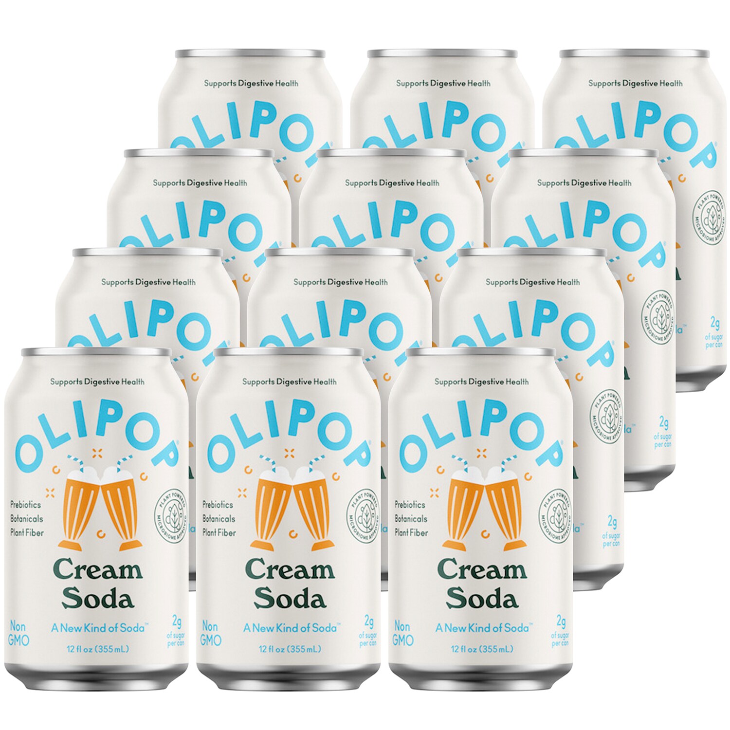 Olipop Sparkling Tonic, Cream Soda, Cans