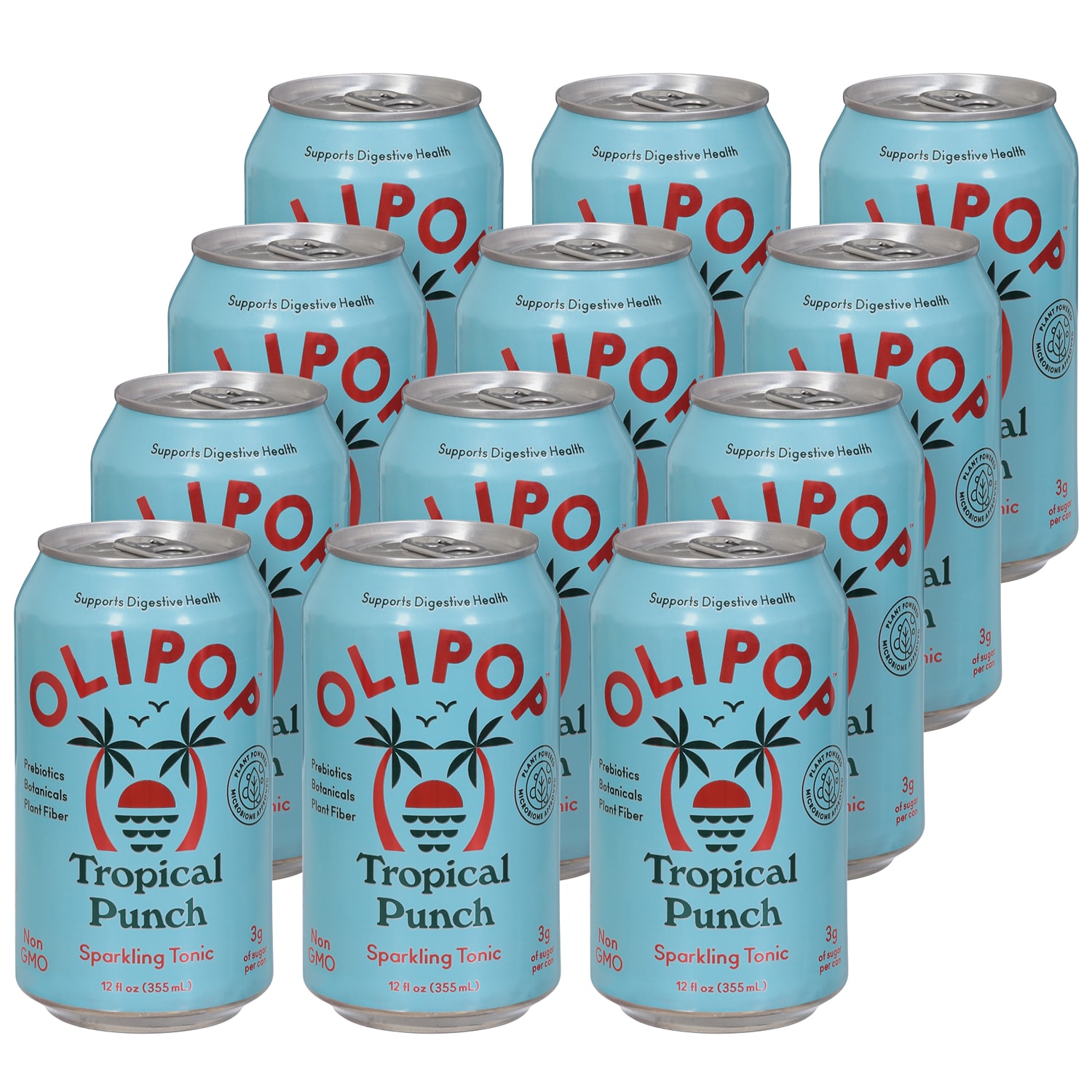 Olipop Sparkling Tonic, Tropical Punch, Cans