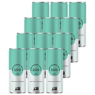 100 Coconuts Pure Coconut Water, Cans