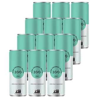 100 Coconuts Pure Coconut Water, Cans