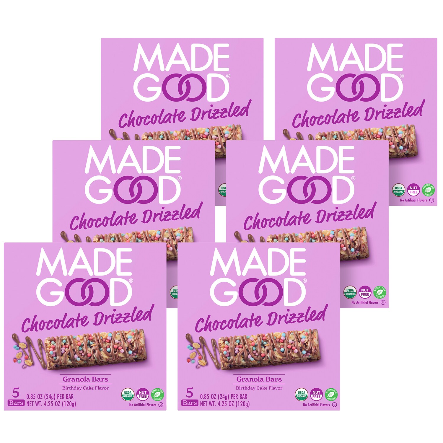 Made Good Chocolate Drizzled Granola Bars, Birthday Cake