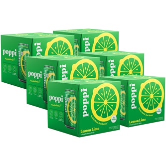 Poppi Prebiotic Soda, Lemon Lime, Case