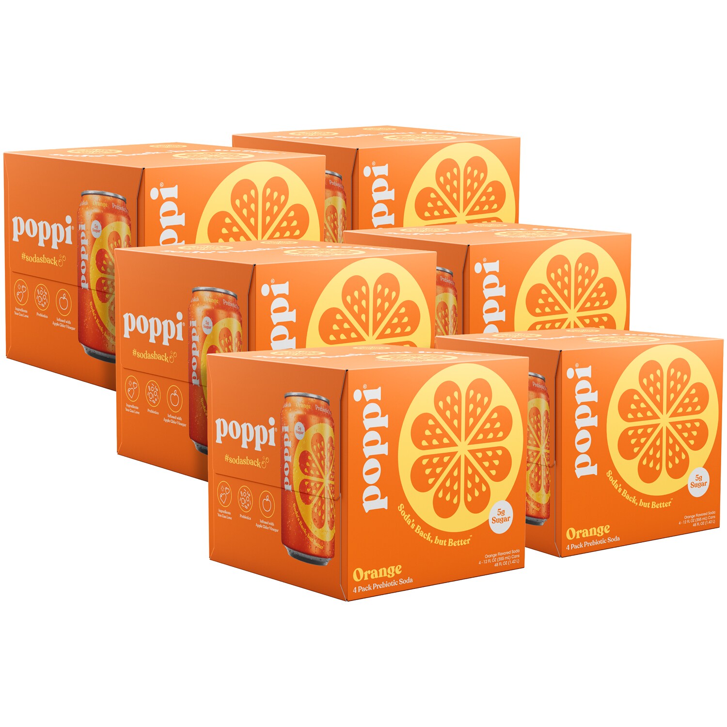 Poppi Prebiotic Soda, Orange, Case