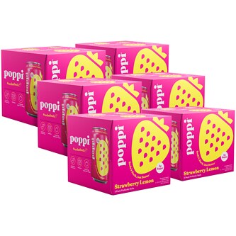 Poppi Prebiotic Soda, Strawberry Lemon, Case