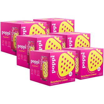 Poppi Prebiotic Soda, Strawberry Lemon, Case