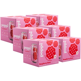 Poppi Prebiotic Soda, Raspberry Rose, Case