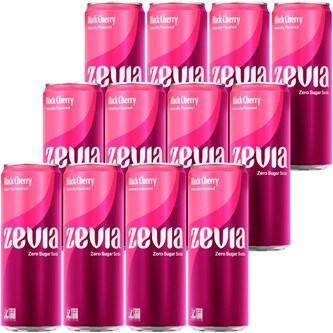 Zevia Zero Sugar Soda, Black Cherry, Case