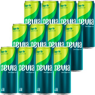 Zevia Zero Sugar Soda, Ginger Ale, Case