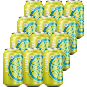 Poppi Prebiotic Soda, Ginger Lime, Case