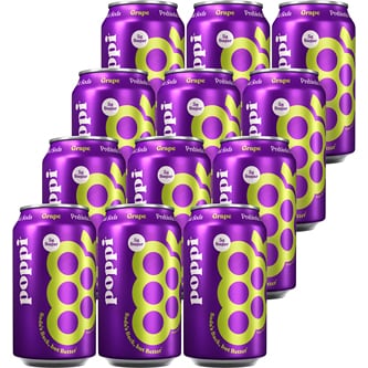 Poppi Prebiotic Soda, Grape, Case