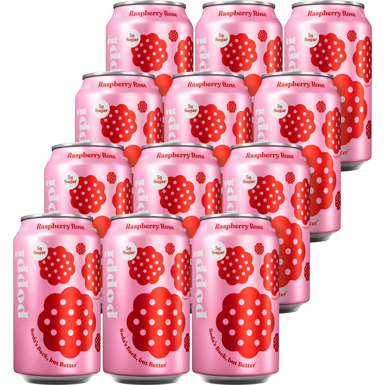 Order Poppi Prebiotic Soda, Raspberry Rose, Case | Fast Delivery