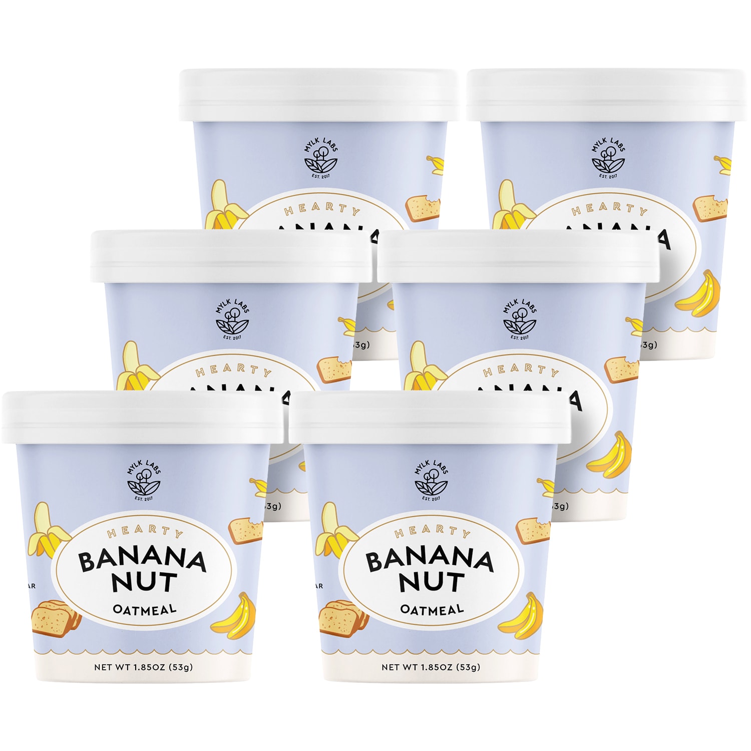 Mylk Labs Oatmeal Cup, Banana Nut, Case