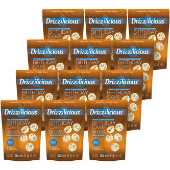 Drizzilicious Mini Rice Cakes Reimagined, Birthday Cake Bites, Case