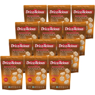 Drizzilicious Mini Rice Cakes Reimagined, Cinnamon Swirl Bites, Case