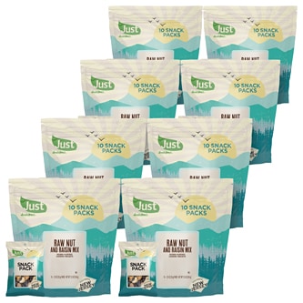 Just FreshDirect Raw Nut and Raisin Mix Snack Packs, Case