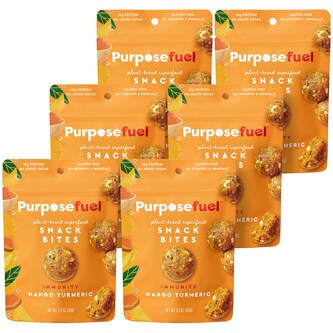 Purposefuel Snack Bites, Mango Turmeric, Case