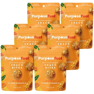 Purposefuel Snack Bites, Mango Turmeric, Case