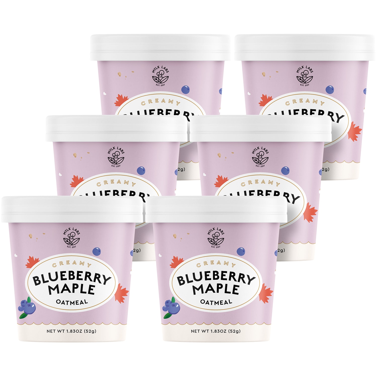 Mylk Labs Oatmeal Cup, Blueberry Maple, Case
