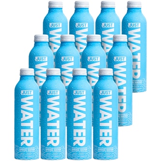 Just Mountain-Sourced Spring Water, Aluminum Bottles, Case