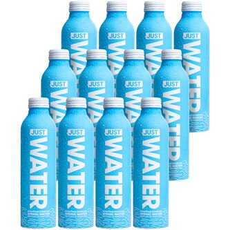 Just Mountain-Sourced Spring Water, Aluminum Bottles, Case