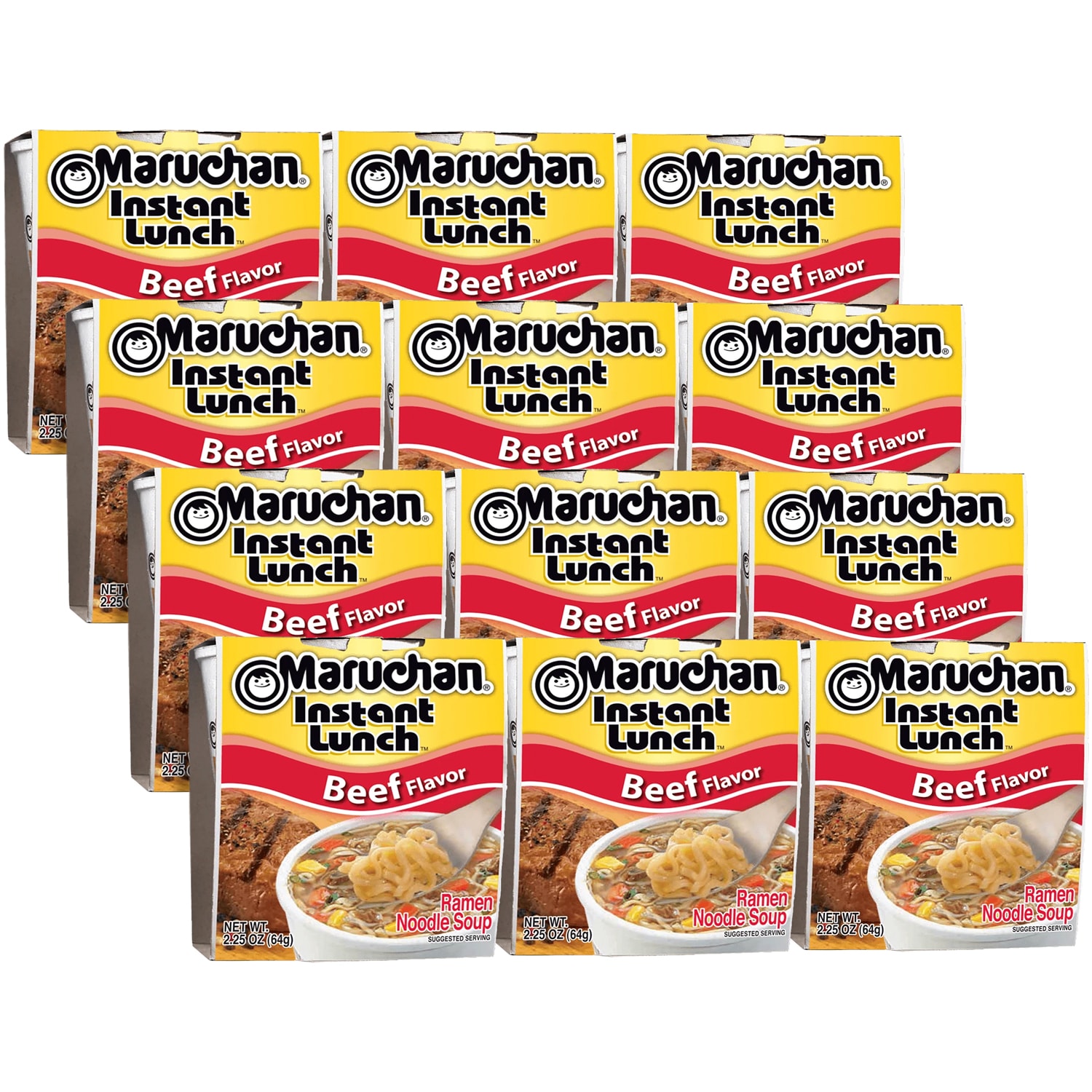 Maruchan Instant Lunch Ramen Noodle Soup, Beef, Case