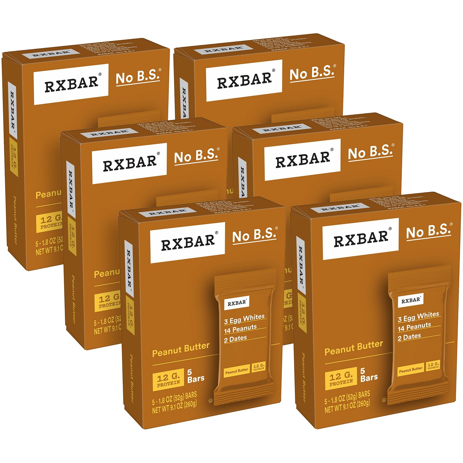 RXBAR Protein Bar, Peanut Butter, Case