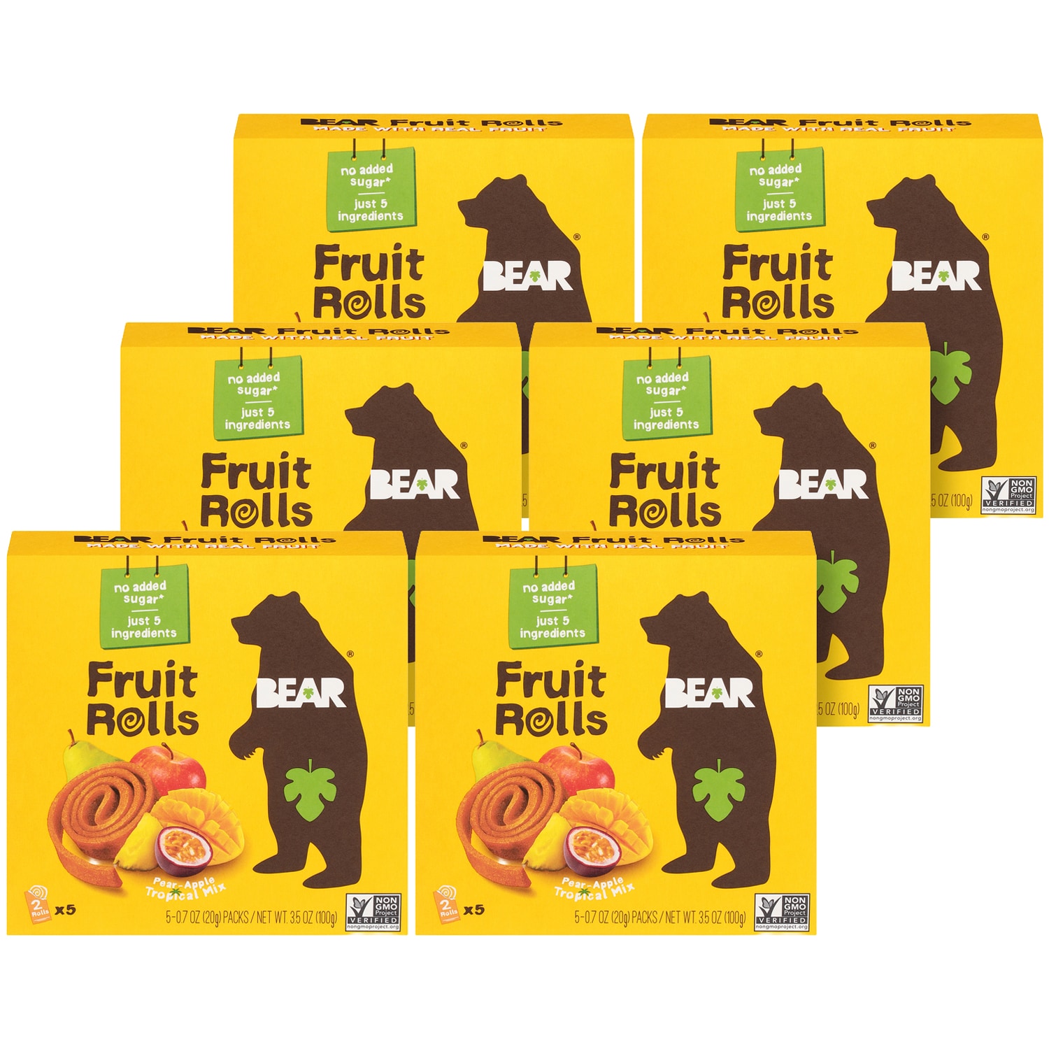 Bear Fruit Rolls Pear-Apple Tropical Mix, Case