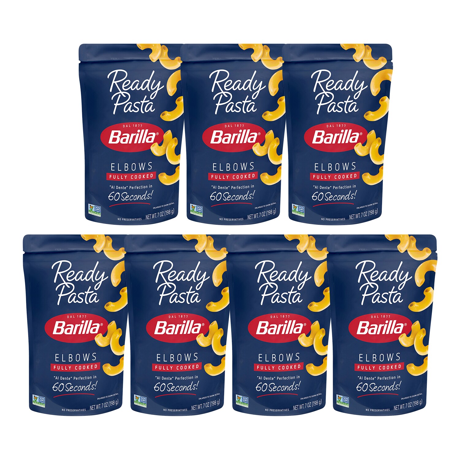Barilla Fully Cooked Ready Pasta Elbows, Case